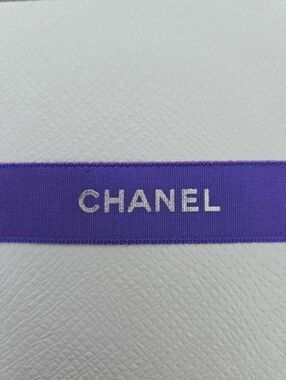 CHANEL Violet Ribbon with Silver Logo